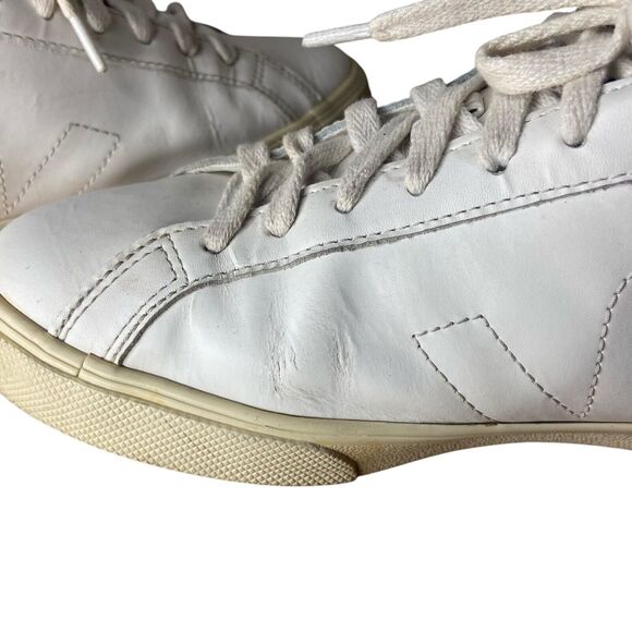 Veja Women’s Sneakers Size 8 Esplar Logo Leather White Low Top Lace Tan Suede - Picture 11 of 13